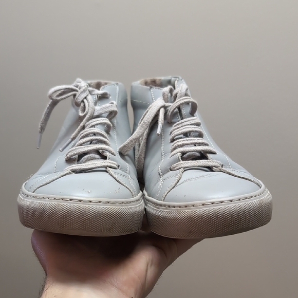 Common Projects Achilles High Top Light Grey Sneakers - Picture 2 of 9